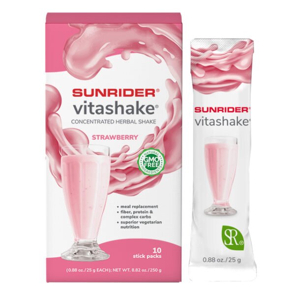SunRider VitaShake Strawberry 10pk 25g/bag- Stick pack format